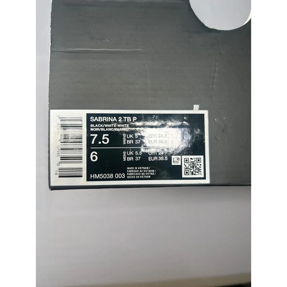 Nike Sabrina 2 TB Black White Size 7.5 HM5038 002 New/No Lid